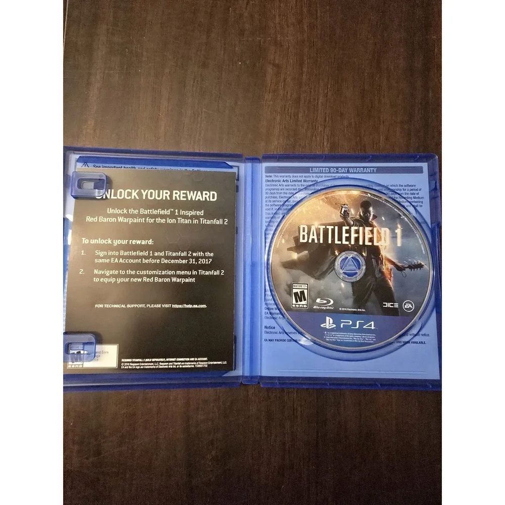 Battlefield 1 Sony Playstation 4 PS4 2016 Video Game Disc and Case